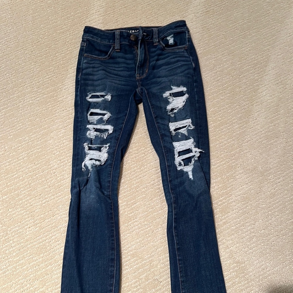 American eagle dark blue jeans